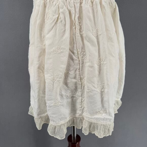 Rose Marie Designs Tunic Mini Dress Small White Embroidered Lace Cottagecore - Picture 8 of 15